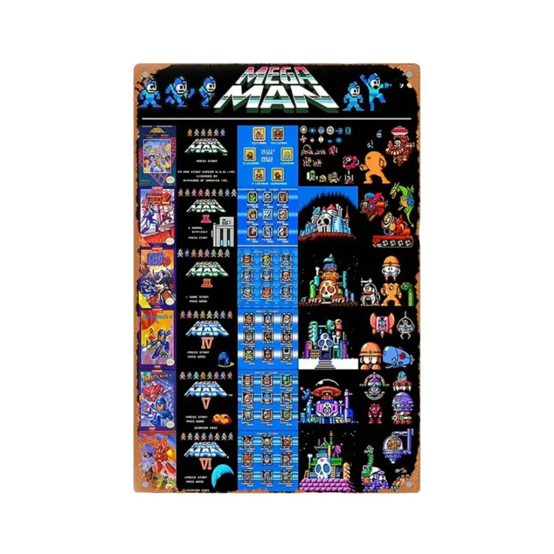 Mega Man Aluminum Tin Sign  (20x1x30cm) - ملصق